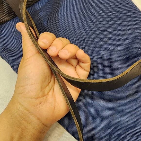 Museo Thyssen-Bornemisza Navy Nylon 2 Pocket Leather Strap Backpack main image 6